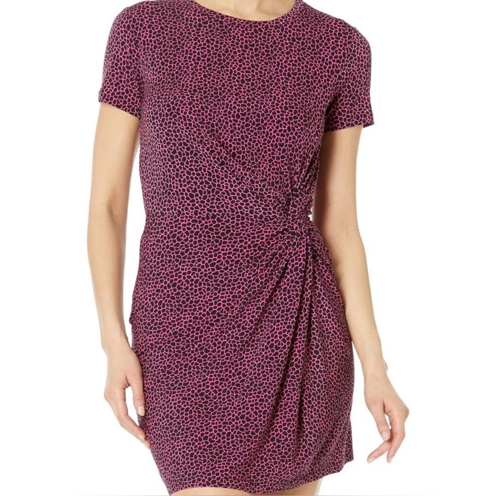 MICHAEL Michael Kors Pink‎ and Black Giraffe Print Cerise Mini Dress NWOT XS